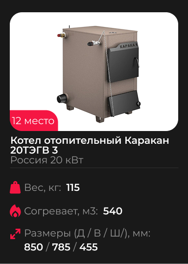 Котел отопительный Каракан 20ТЭГВ 3 СТЕН Россия