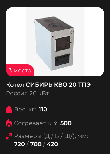 Котел СИБИРЬ КВО 20 ТПЭ