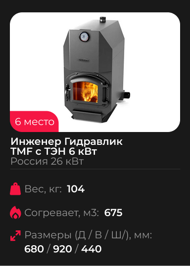 Твердотопливный котел Инженер Гидравлик TMF с ТЭН 6 кВт Термофор