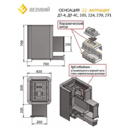 Банная печь ВЕЗУВИЙ Сенсация 22 Антрацит (270) 2017